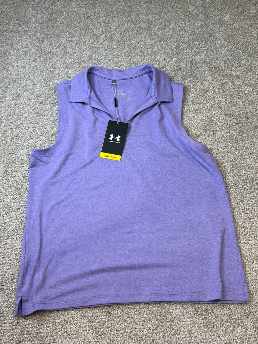 Under Armour Women's Sleeveless Polo Tank - Lavender Purple- NWT- Medium